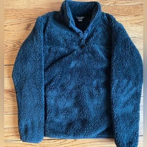 Eddie Bauer - charcoal fleece quarter button up - size small - lightly worn